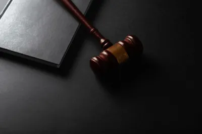 Gavel resting on a law book